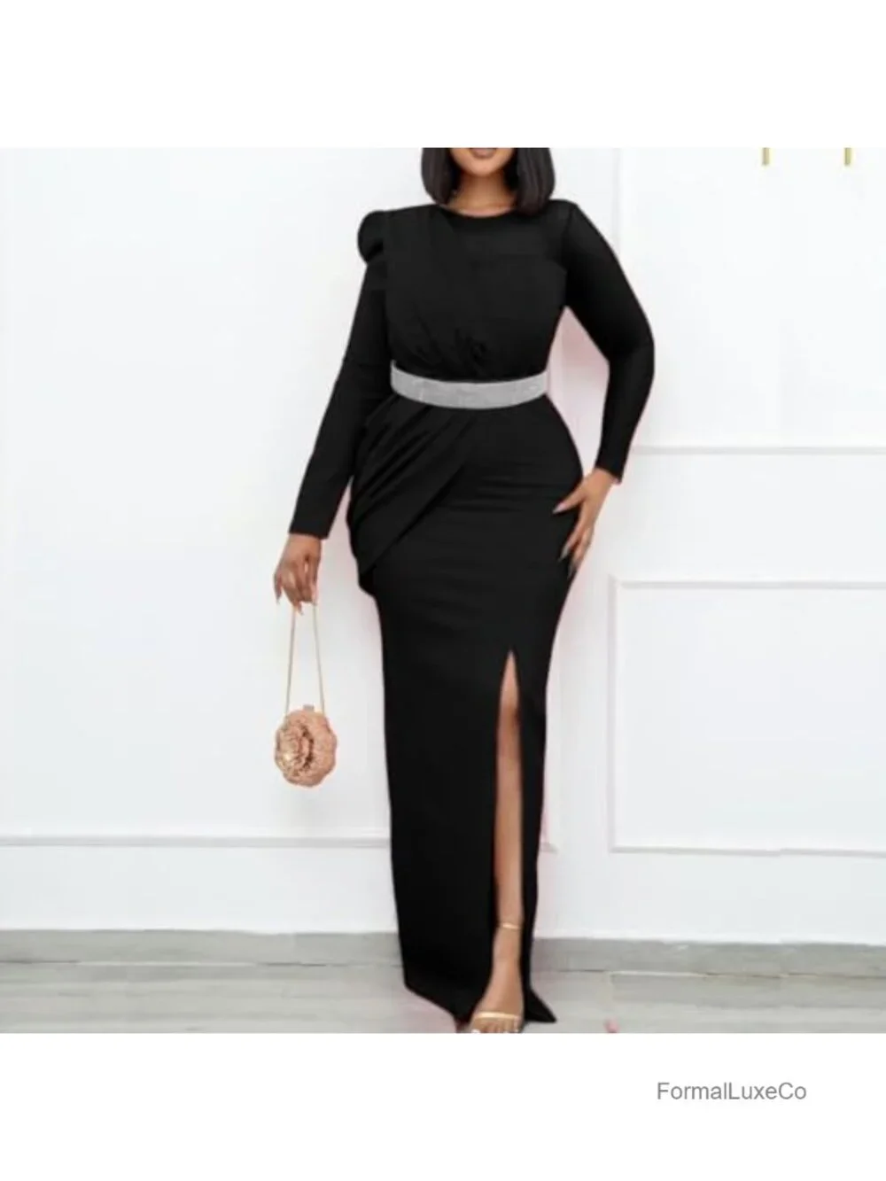 Rhinestone Stretch Belt - Sparkling Crystal Waist Belt for Dresses